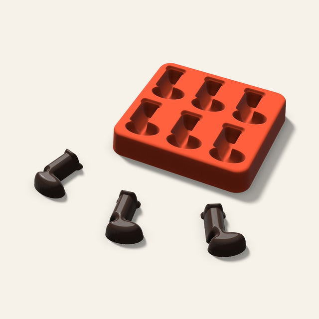 Stocking Candy Mold, 1.25 Inch, 6 Cavity, 3D render