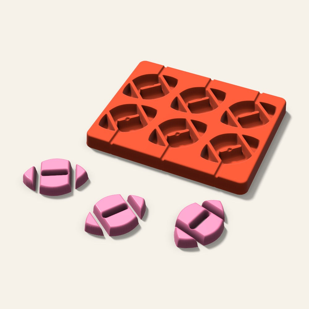 Football Lollipop Mold, 2 Inch, 6 Cavity, 3D render