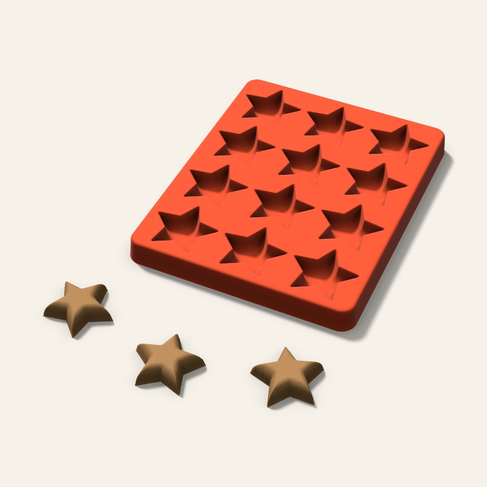 Star Pet Treat Mold, 1.5 Inch, 12 Cavity, 3D render