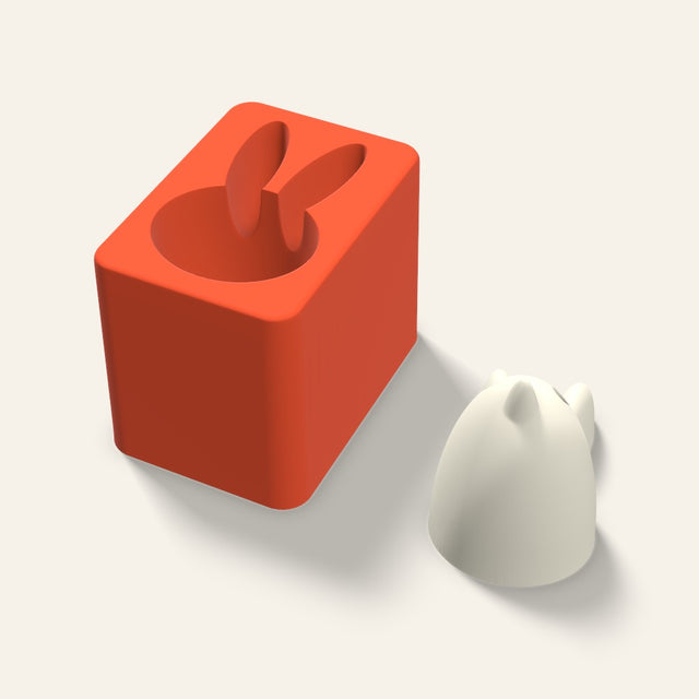 Bunny Candle Mold, 3 x 2.5 Inch, 3D render