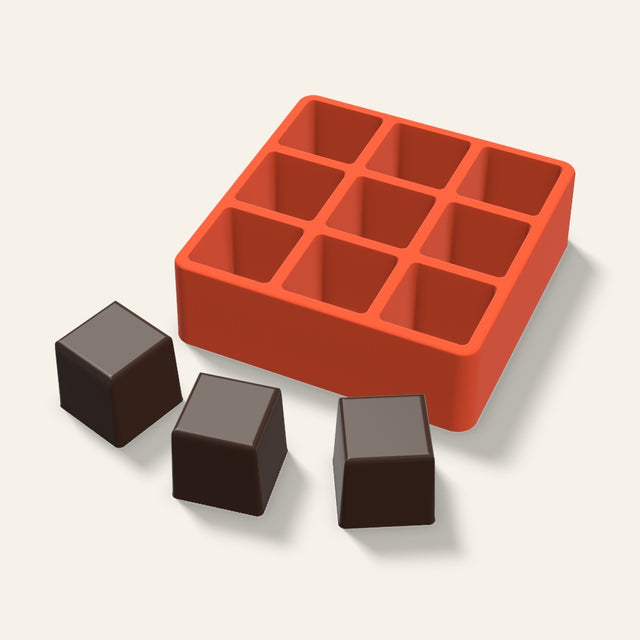 Cube Chocolate Mold, 1.5 Inch, 9 Cavity, 3D render