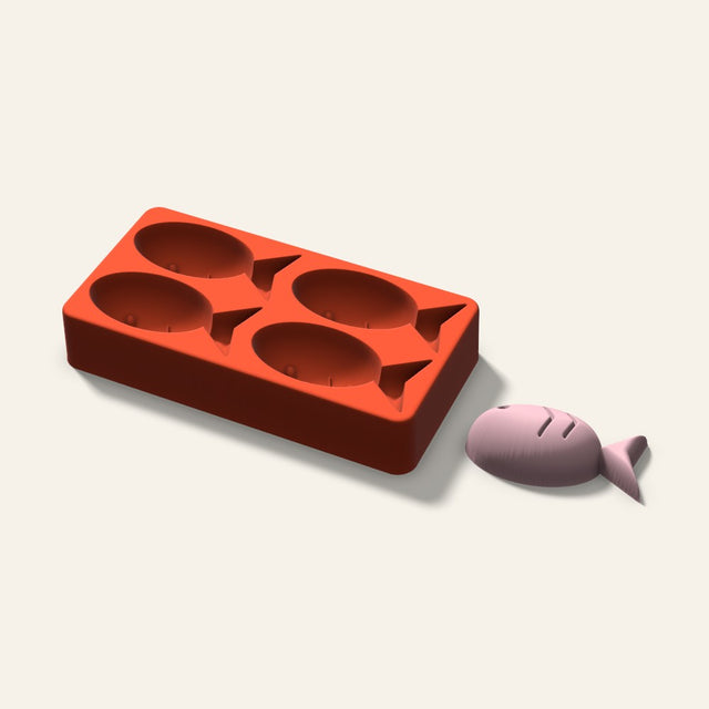 Fish Soap Mold, 3 Inch, 4 Cavity, 3D render