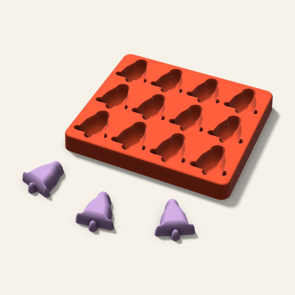 Bell Wax Melt Mold, 1.5 Inch, 12 Cavity, 3D render
