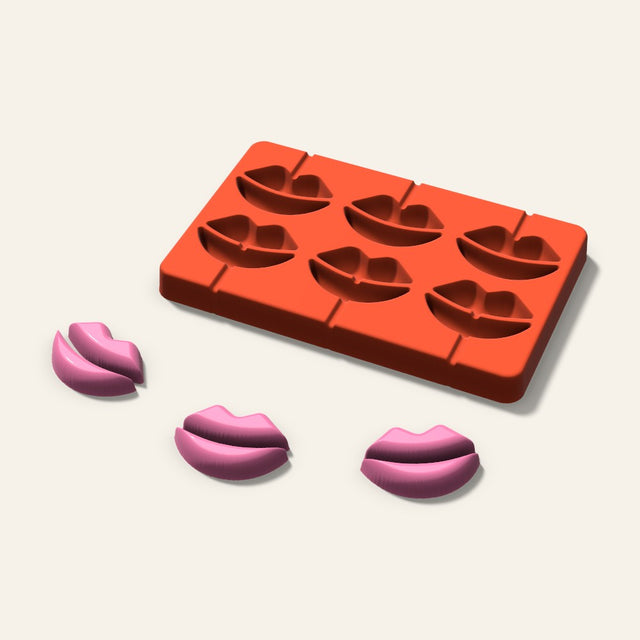 Lips Lollipop Mold, 2 Inch, 6 Cavity, 3D render
