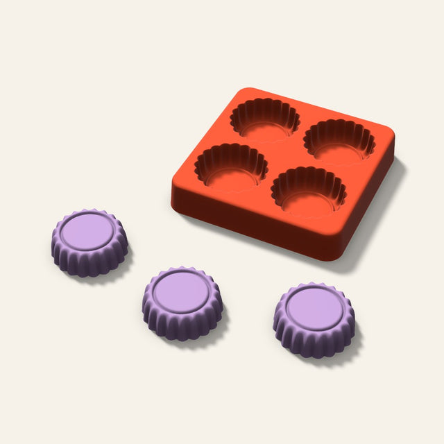 Sandwich Cookie Wax Melt Mold, 1.5 Inch, 4 Cavity, 3D render
