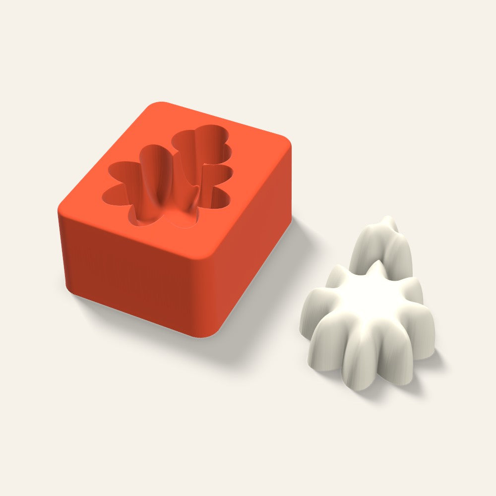 Holly Candle Mold, 3 x 1.5 Inch, 3D render