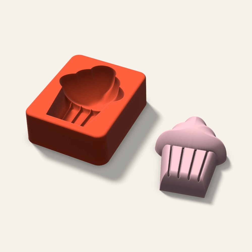 Cupcake Soap Mold, 3 Inch, 3D render
