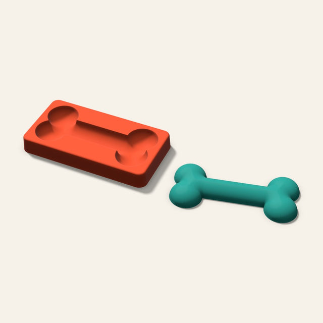 Dog Bone Freshie Mold, 5 Inch, 3D render