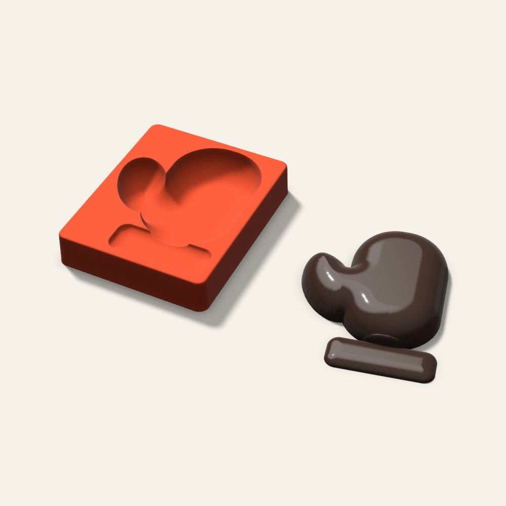 Giant Mitten Mold, 6 Inch, 3D render