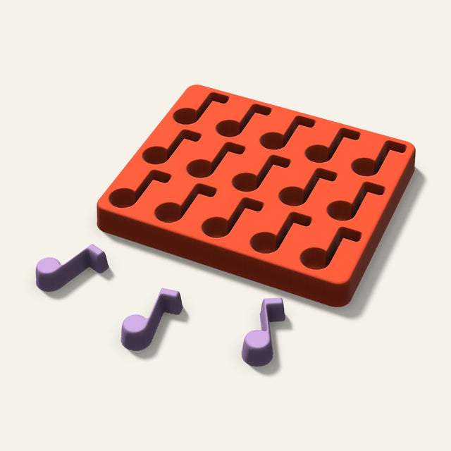 Music Note Wax Melt Mold, 1.5 Inch, 15 Cavity, 3D render