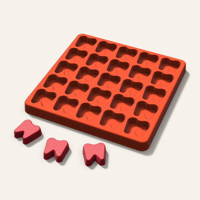 Tooth Candy Mold, 1 Inch, 25 Cavity, 3D render