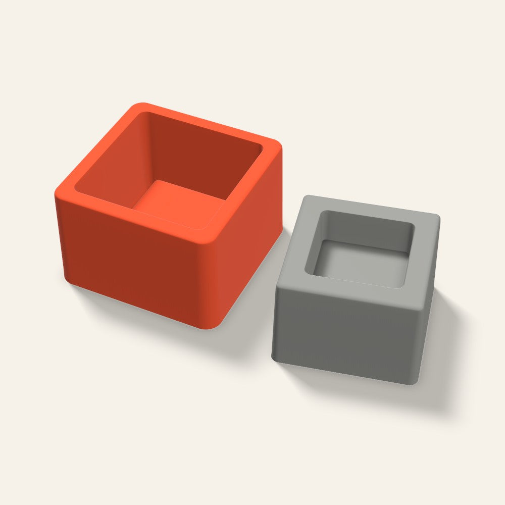 Cube Tealight Holder Mold, 3 Inch, 3D render