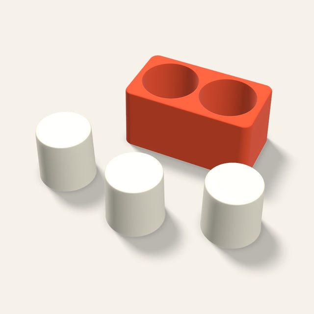 Pillar Votive Candle Mold, 2 x 2 Inch, 2 Cavity, 3D render