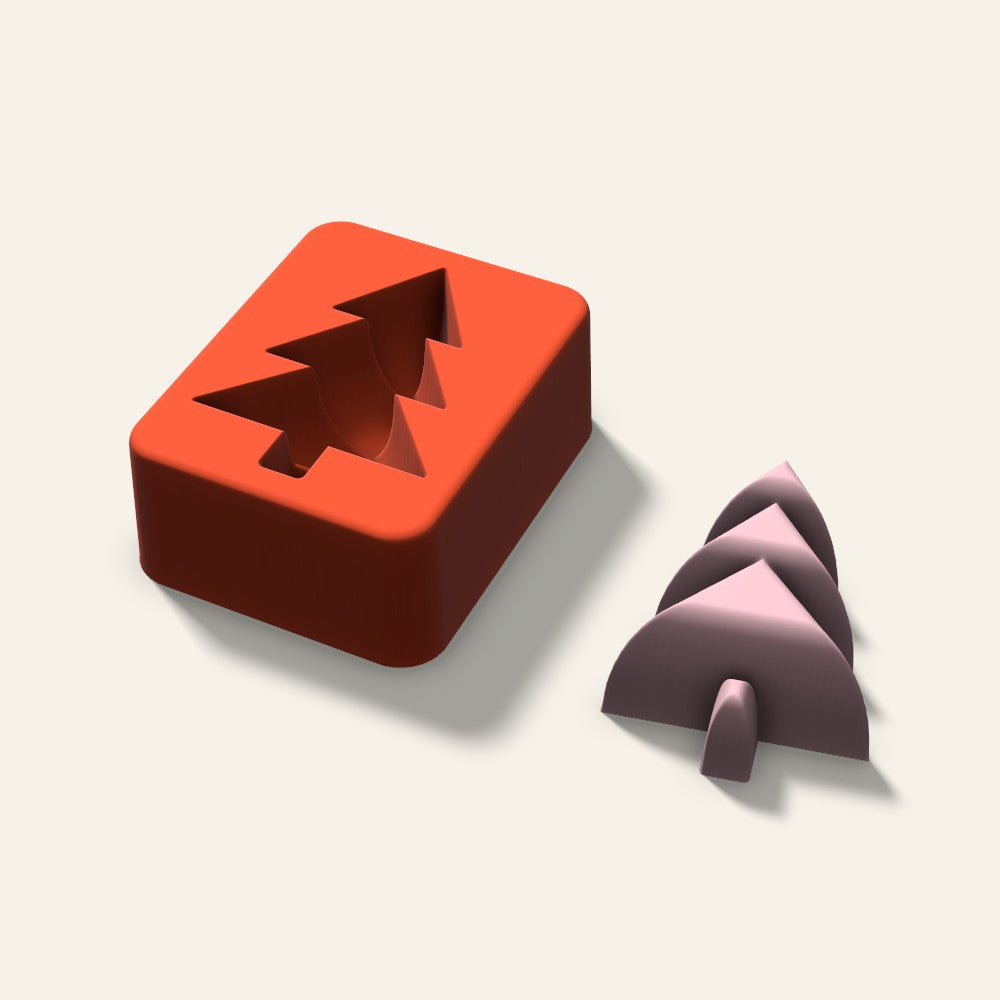 Christmas Tree Soap Mold, 2.5 Inch, 3D render