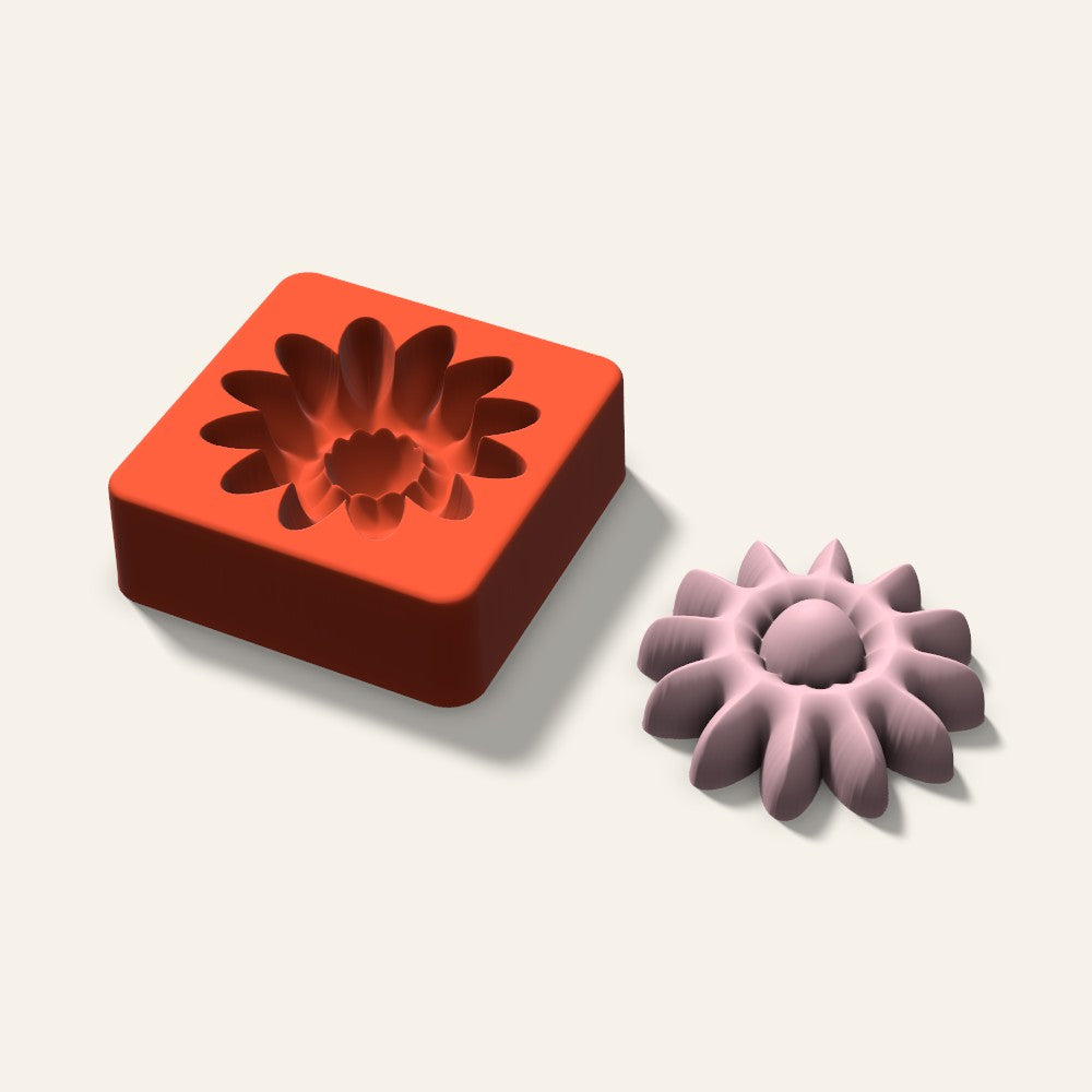 Daisy Soap Mold, 3 Inch, 3D render