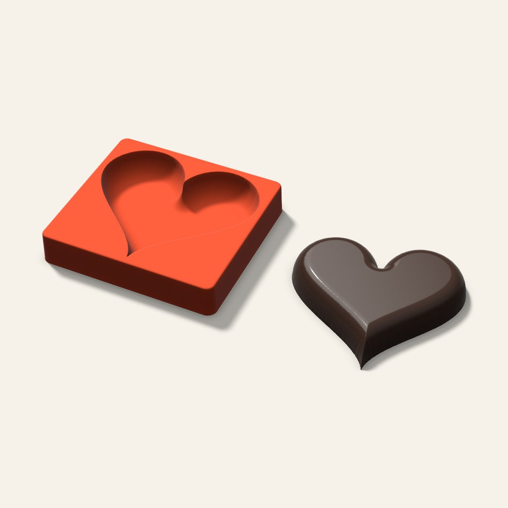 Giant Heart Mold, 6 Inch, 3D render