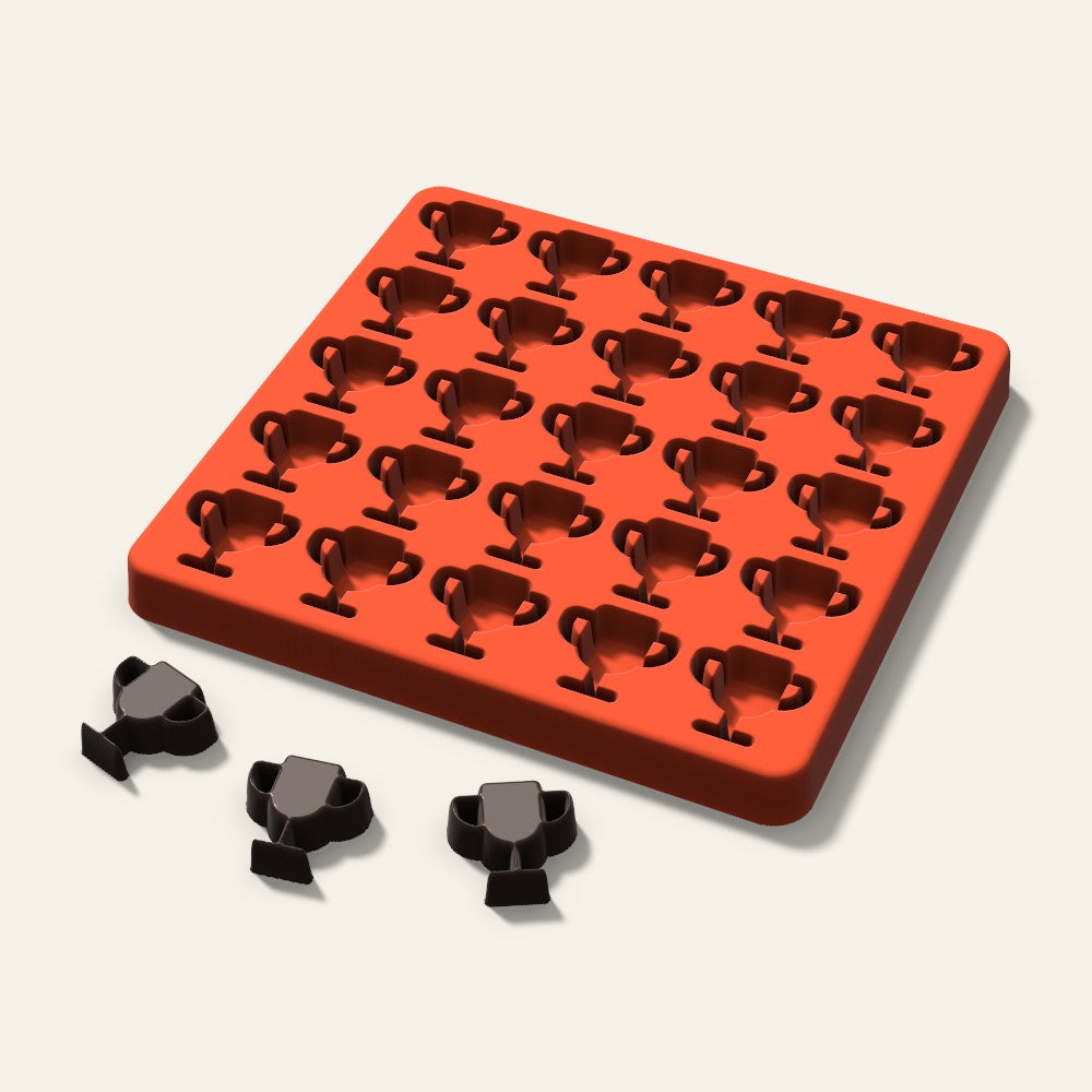 Trophy Candy Mold, 1 Inch, 25 Cavity, 3D render