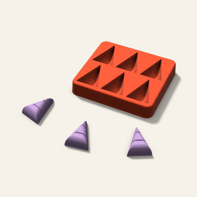 Candy Corn Wax Melt Mold, 1.5 Inch, 6 Cavity, 3D render