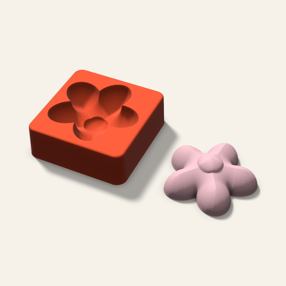 Flower Soap Mold, 3 Inch, 3D render