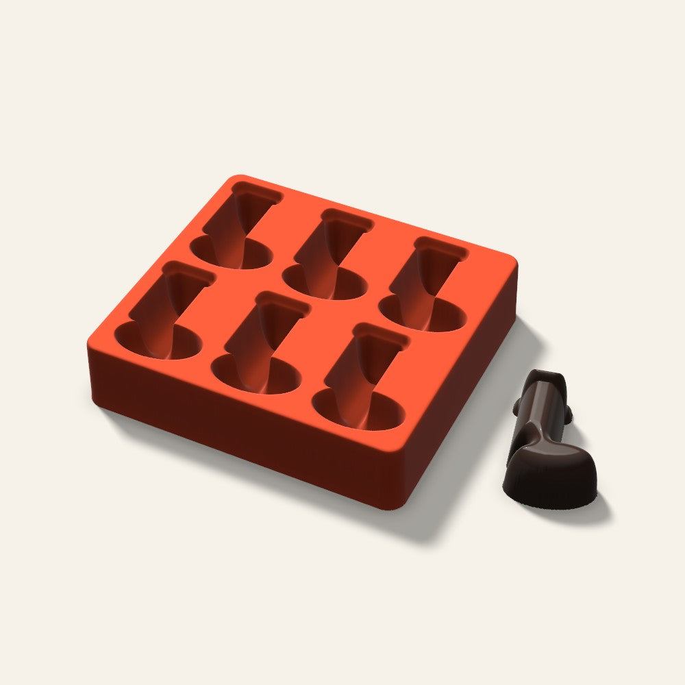 Stocking Mini Cake Mold, 2.5 Inch, 6 Cavity, 3D render