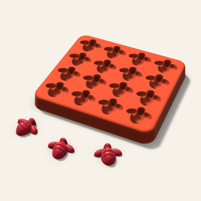 Bee Gummy Mold, 0.75 Inch, 16 Cavity, 3D render