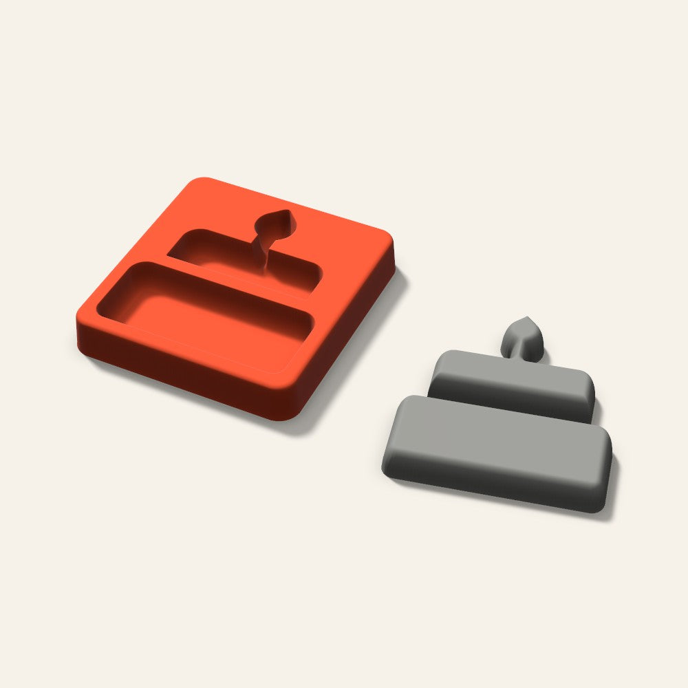 Birthday Cake Plaster Ornament Mold, 3.5 Inch, 3D render