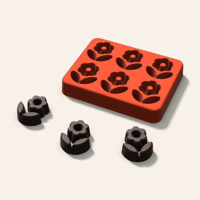 Tulip Candy Mold, 1.25 Inch, 6 Cavity, 3D render
