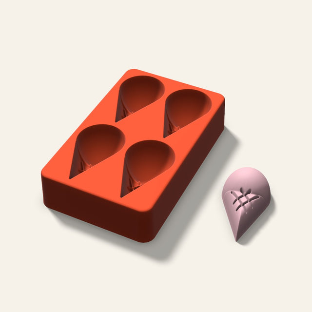 Ice Cream Cone Soap Mold, 2.5 Inch, 4 Cavity, 3D render