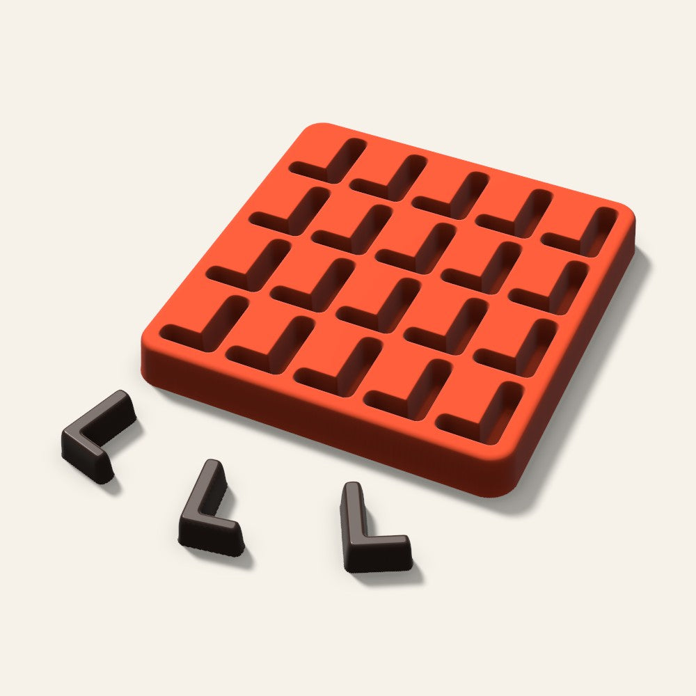 Letter L Candy Mold, 1 Inch, 20 Cavity, 3D render