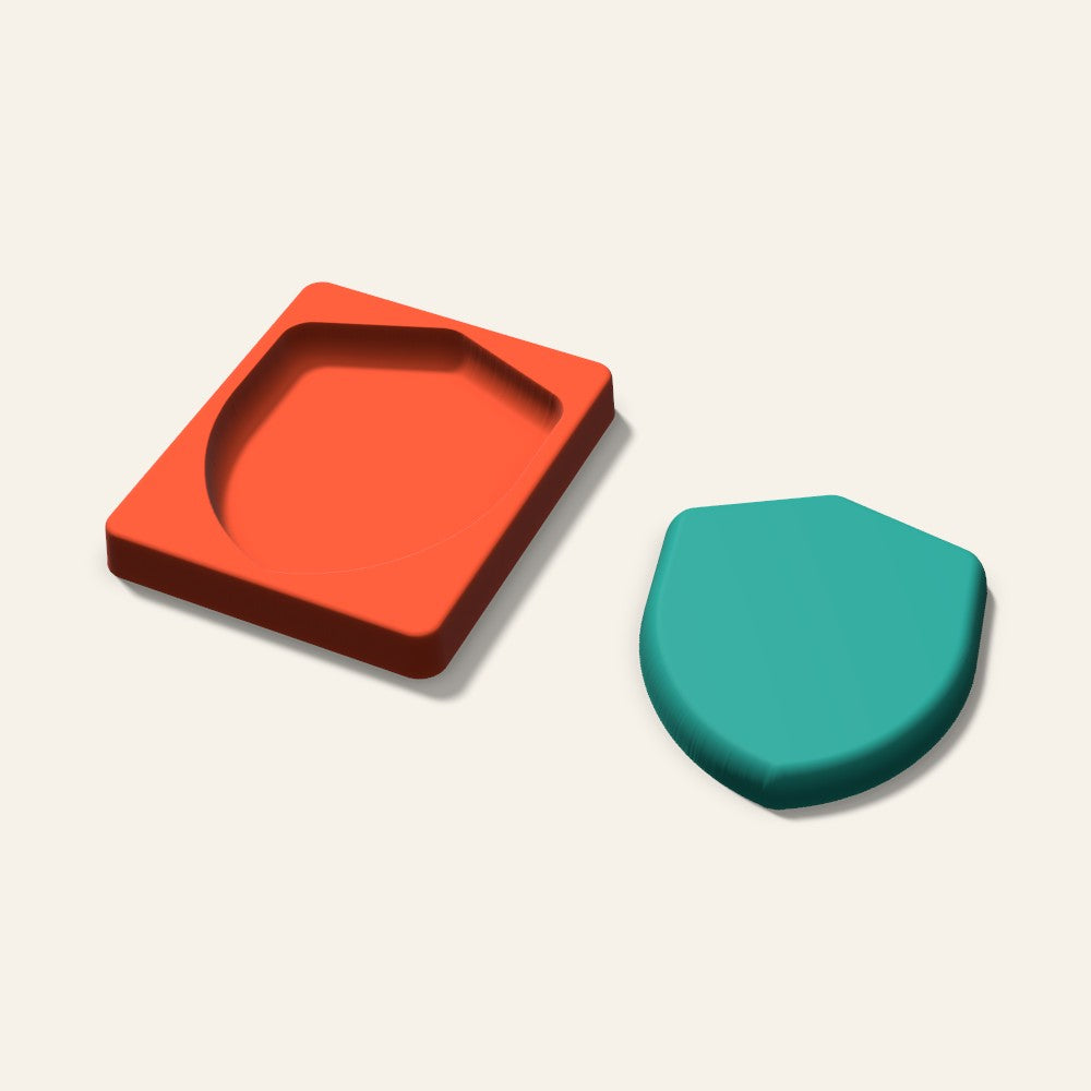 Shield Freshie Mold, 5 Inch, 3D render