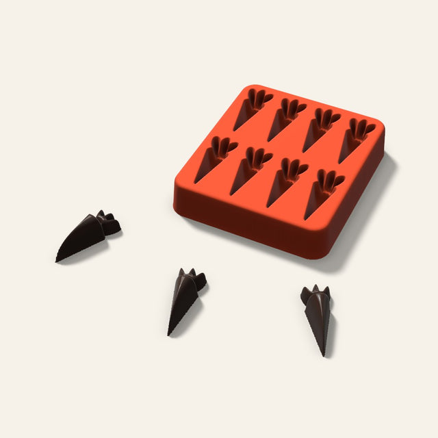 Carrot Chocolate Mold, 1.5 Inch, 8 Cavity, 3D render