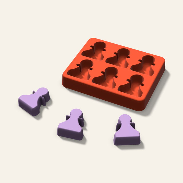 Chess Pawn Wax Melt Mold, 1.5 Inch, 6 Cavity, 3D render