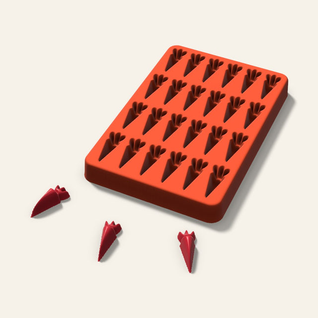 Carrot Candy Mold, 1.25 Inch, 24 Cavity, 3D render