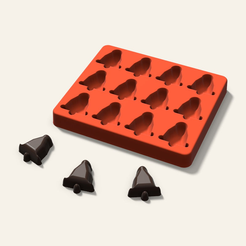 Bell Chocolate Mold, 1.5 Inch, 12 Cavity