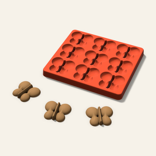 Butterfly Pet Treat Mold, 2 Inch, 9 Cavity, 3D render