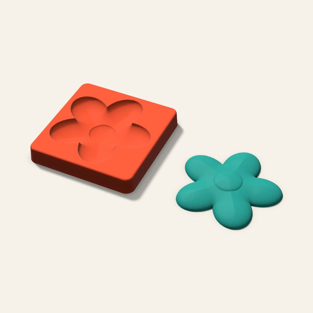 Flower Freshie Mold, 4 Inch, 3D render