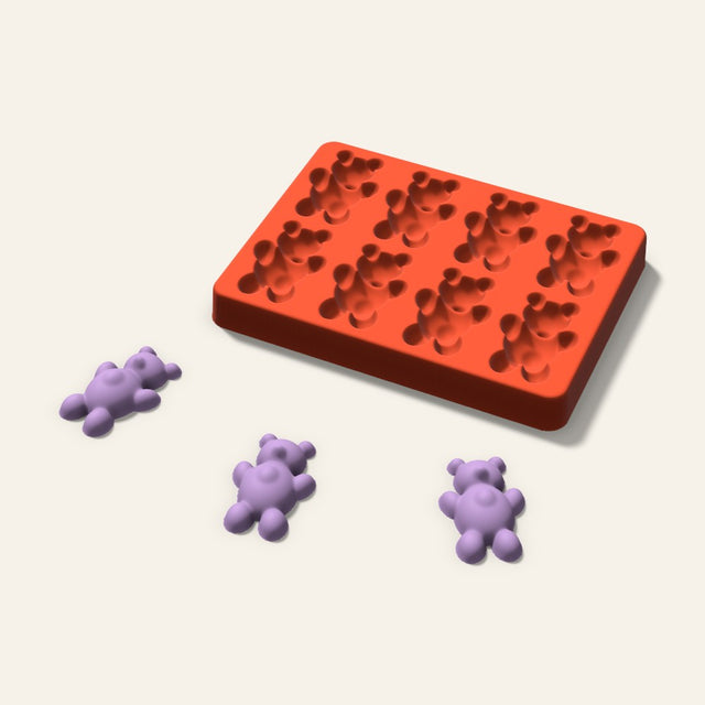 Gummy Bear Wax Melt Mold, 2 Inch, 8 Cavity, 3D render