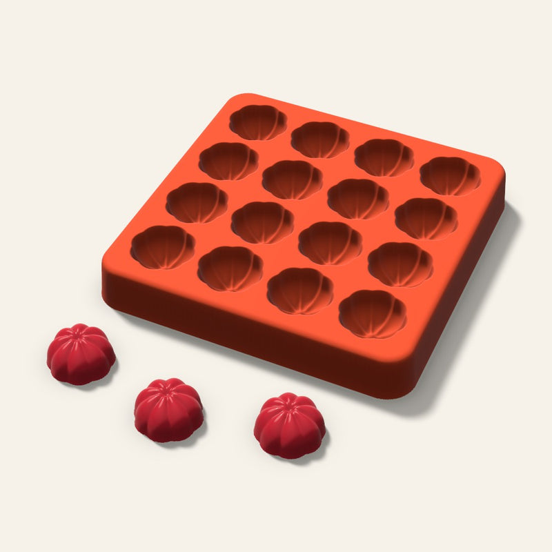 3D Pumpkin Candy Mold, 0.75 Inch, 16 Cavity