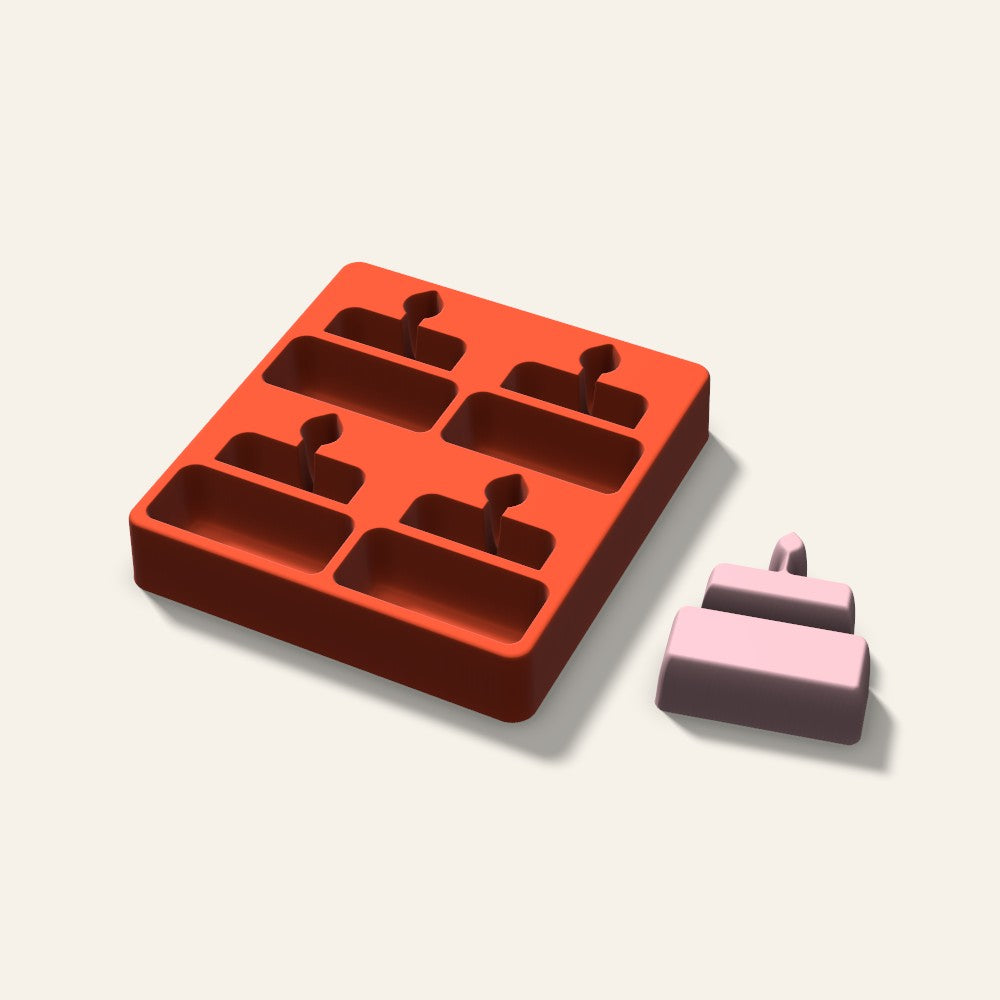 Birthday Cake Soap Mold, 3 Inch, 4 Cavity, 3D render