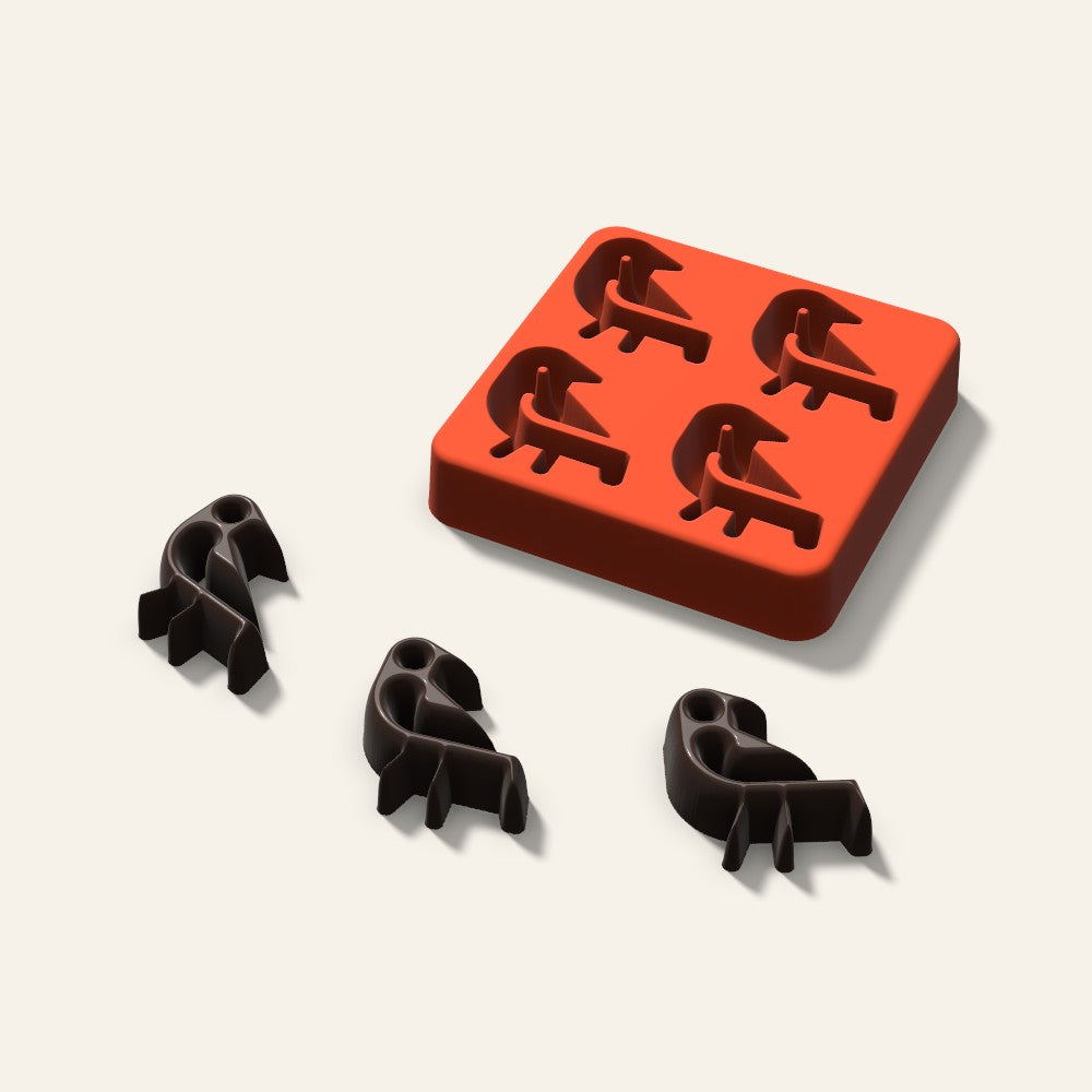 Bird Chocolate Mold, 1.5 Inch, 4 Cavity, 3D render