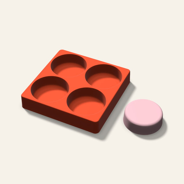 Round Soap Mold, 3 Inch, 4 Cavity, 3D render