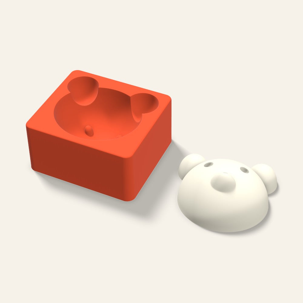 Bear Candle Mold, 4 x 2 Inch, 3D render