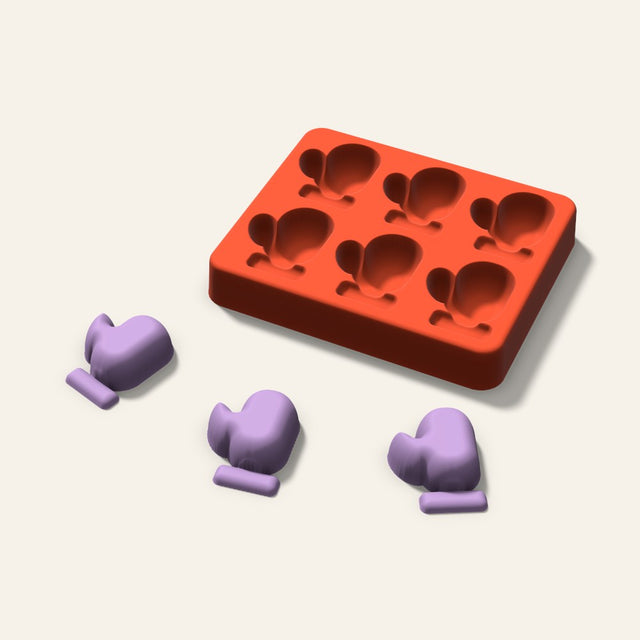 Mitten Wax Melt Mold, 1.5 Inch, 6 Cavity, 3D render