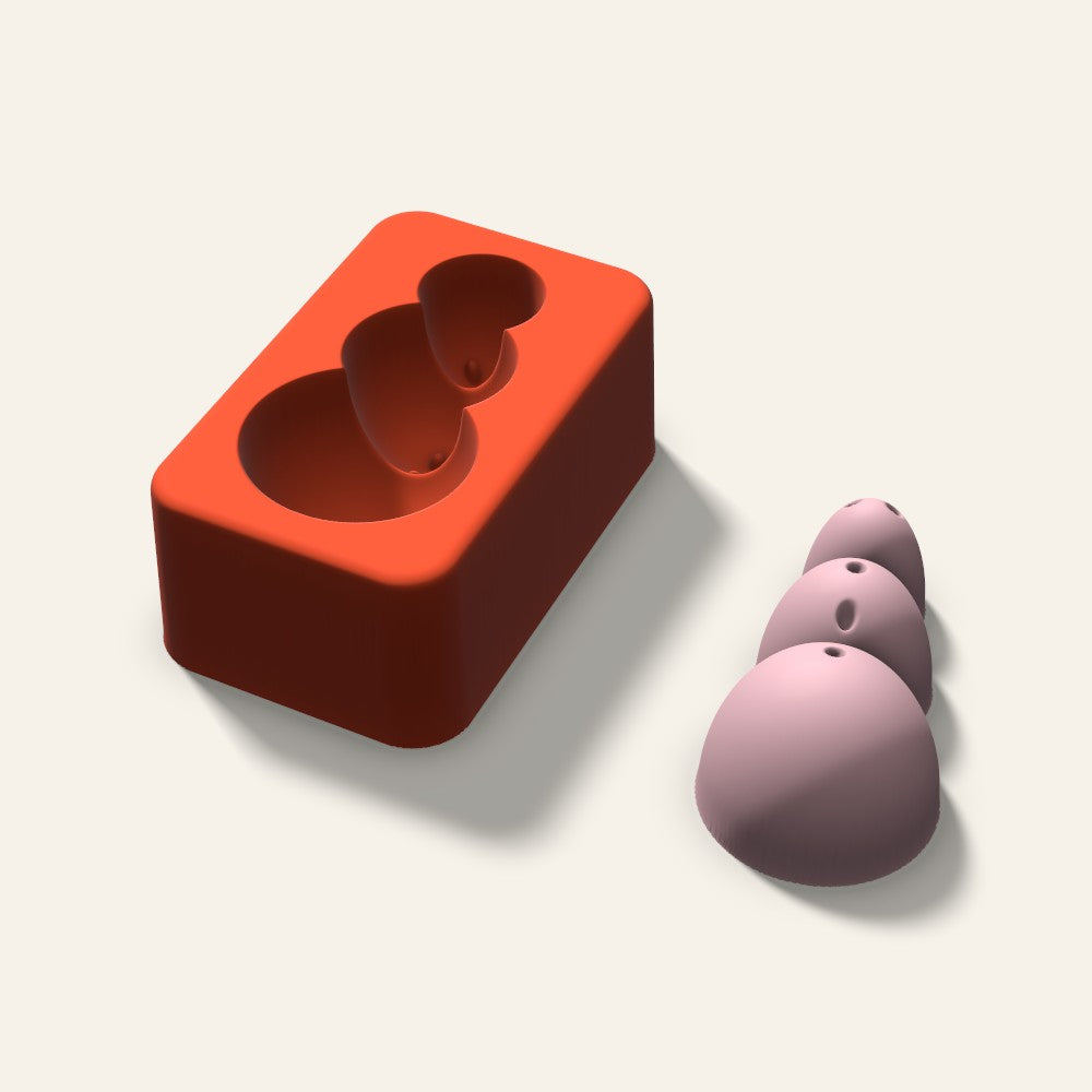 Snowman Soap Mold, 2.5 Inch, 3D render
