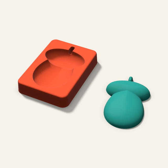 Acorn Freshie Mold, 3.5 Inch, 3D render