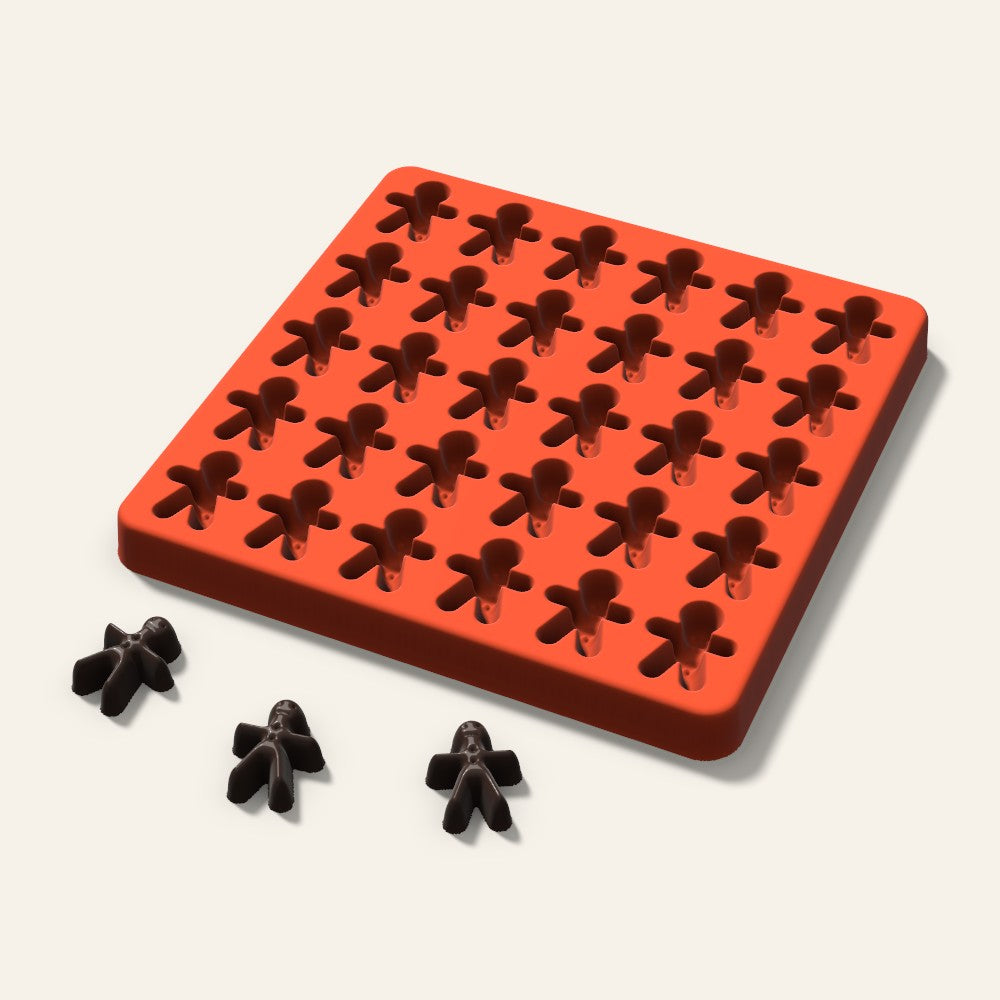 Gingerbread Candy Mold, 1 Inch, 30 Cavity, 3D render
