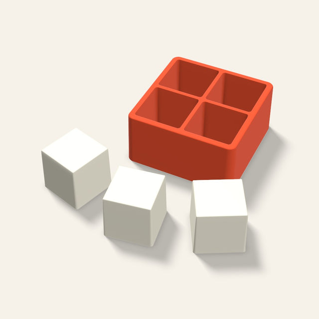 Square Pillar Votive Candle Mold, 2 x 2 Inch, 4 Cavity, 3D render