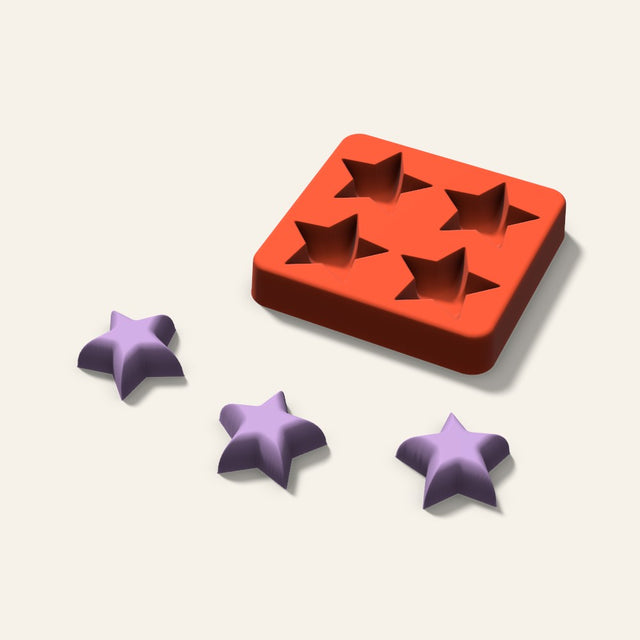 Star Wax Melt Mold, 1.5 Inch, 4 Cavity, 3D render