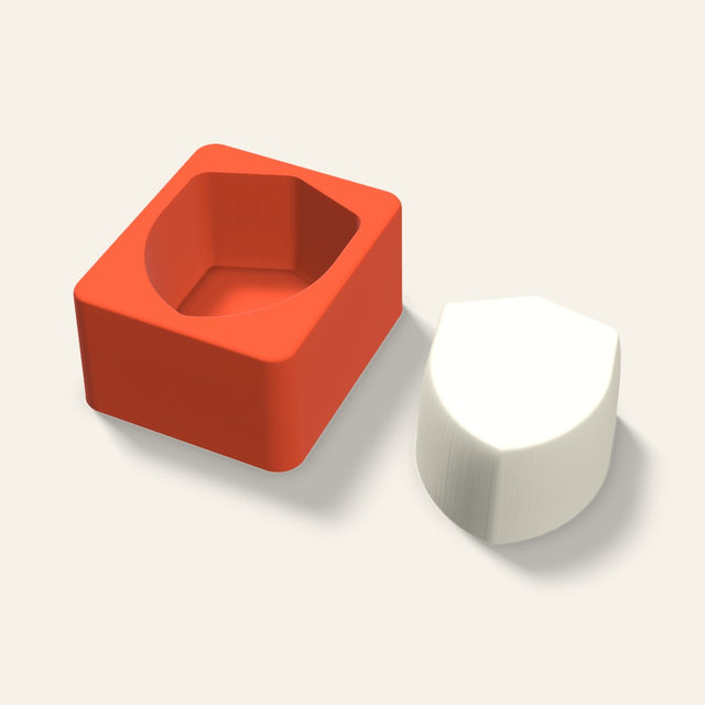 Shield Candle Mold, 3 x 1.5 Inch, 3D render