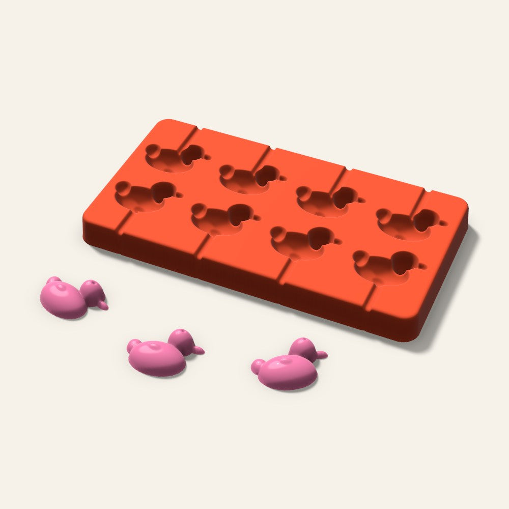 Duck Lollipop Mold, 1.5 Inch, 8 Cavity, 3D render